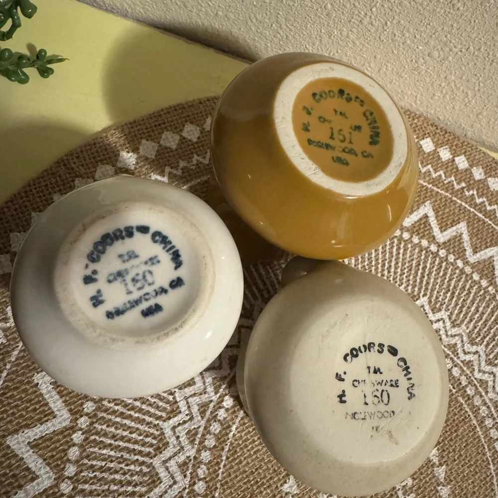 H.F. Coors set of 3 vintage creamers Chefsware 150 & 151 - Picture 5 of 6